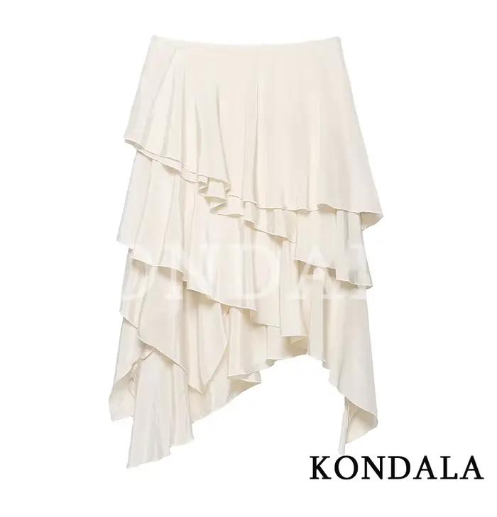 Jupe asymétrique à volants superposés élégante KONDALA, jupe midi tendance pour femme, nouvelle coll
