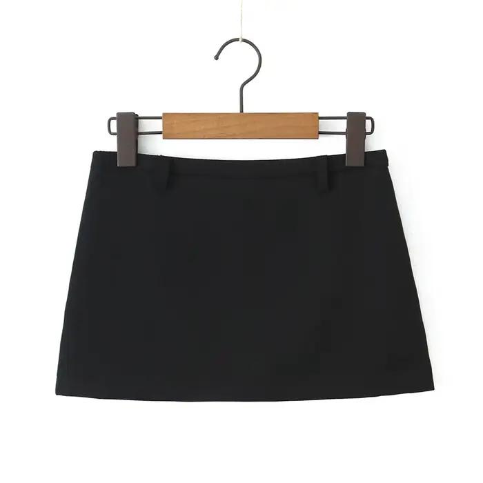 Mini jupes d'été noires pour femmes, jupes taille basse, sexy et mignonnes, vêtements des années 200