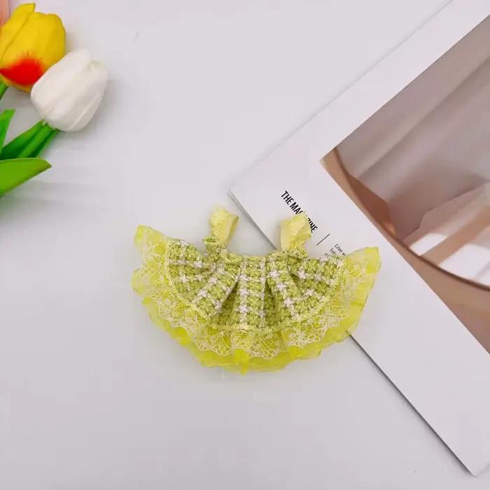 Jupe en dentelle mignonne pour enfants, accessoires de beurre de coton, jupe à bretelles en peluche,