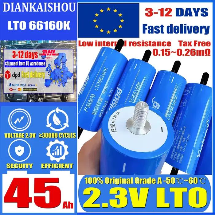 Batterie au lithium-titanate Yinlong LTO 2,3 V 45 Ah, livraison 3-12 jours, originale 10C DIY 12 V 2
