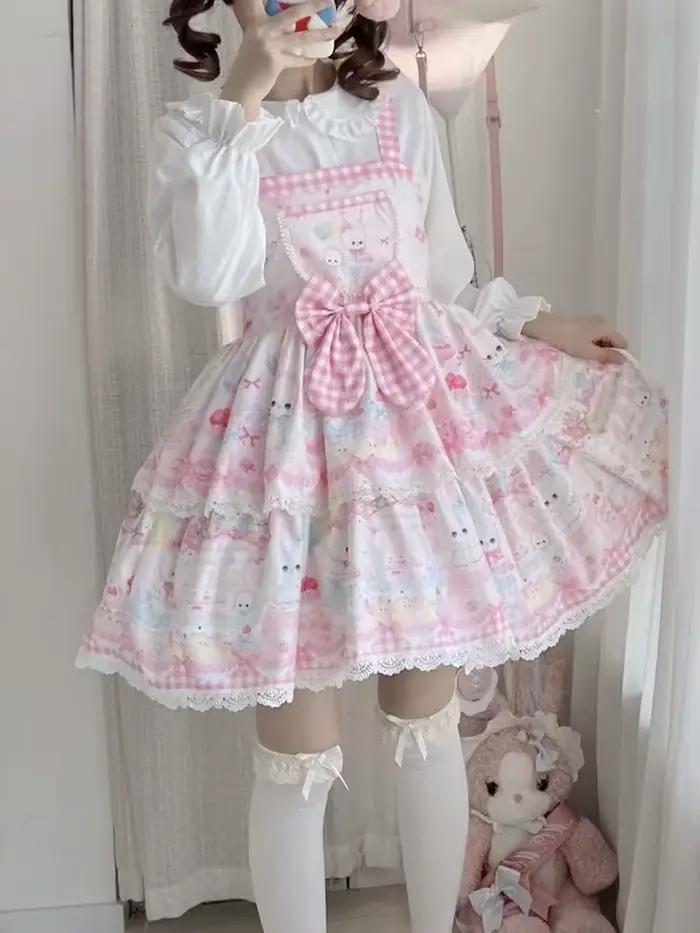 Jupe à bretelles au design Lolita original, robe jsk mignonne, robes élégantes para mujer