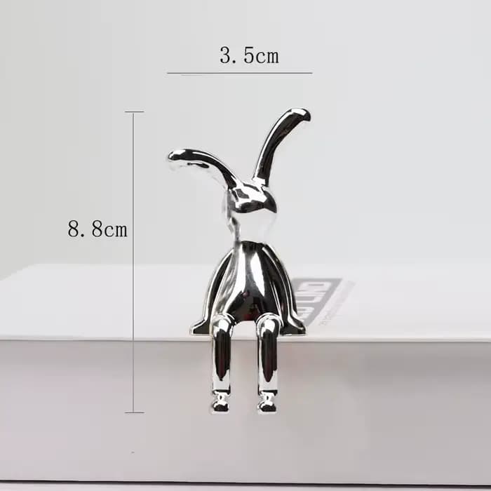 Double Statue de lapin à longues oreilles, accessoires de décoration de dessin animé, salon, chambre