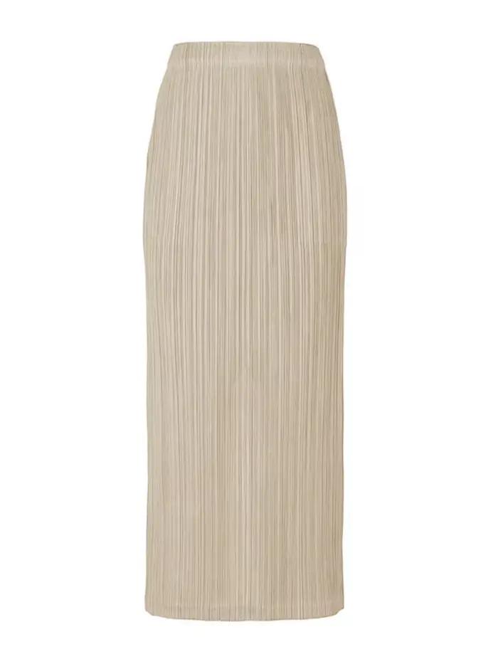 Ata Yake-Jupe plissée pour femme, mode coréenne, classique, bleu lac, ligne A, droite, longue, style