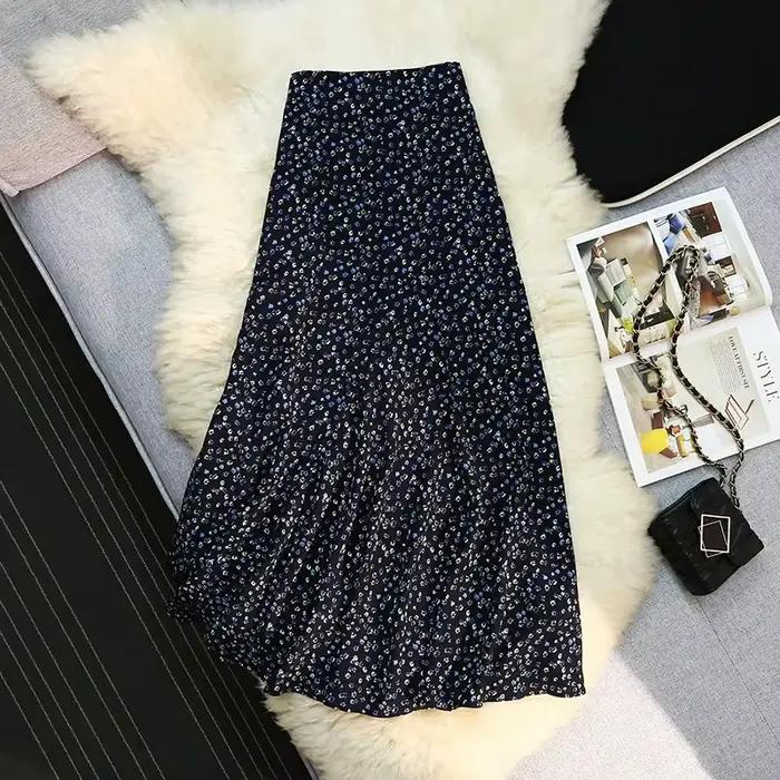 Jupe asymétrique à volants effet queue de poisson pour femme, nouvelle collection été, taille haute,