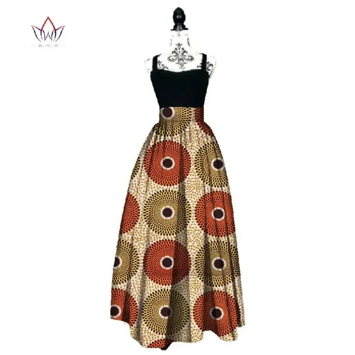 Jupe longue imprimée africaine pour femmes, Ankara Dashiki, taille haute, coupe trapèze, maxi, parap