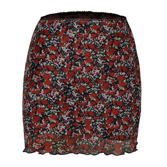Jupe Courte Femme Imprimé Floral en Maille Double Couche Taille Haute Nouvelle Collection Été 2026 S