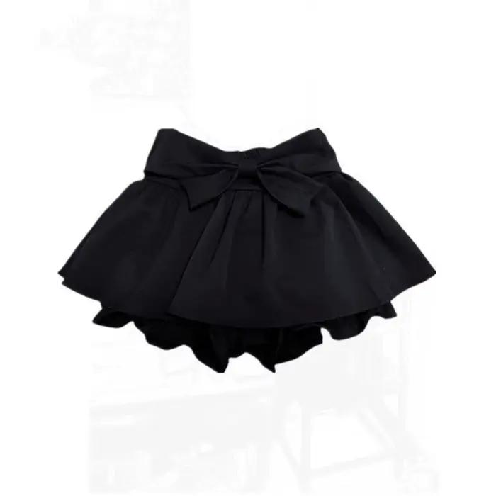 Mini jupes femmes nœud taille haute doux tout-match princesse a-ligne Simple gâteau bouffant jupe Pr