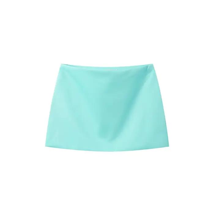 Ensemble jupe et blazer urbain pour femme, chemisier noir à manches courtes boutonné, jupes plissées
