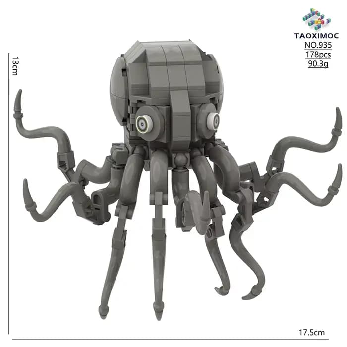 Ensemble de blocs de construction Monstre des profondeurs, créature horreur, modèle artisanal à asse