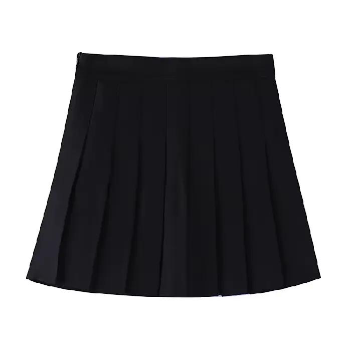 Jupe d'été Y2K Kpop pour femmes (avec pantalon de sécurité + fermeture éclair + bouton), jupes pliss