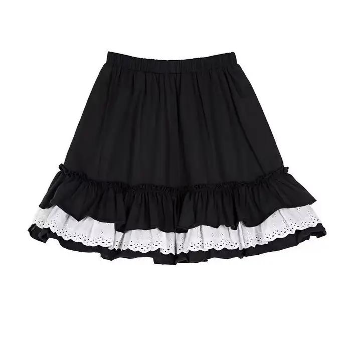 Nouveau Kawaii Style japonais jupe femmes étudiant a-ligne plissée dentelle Mini jupe femme