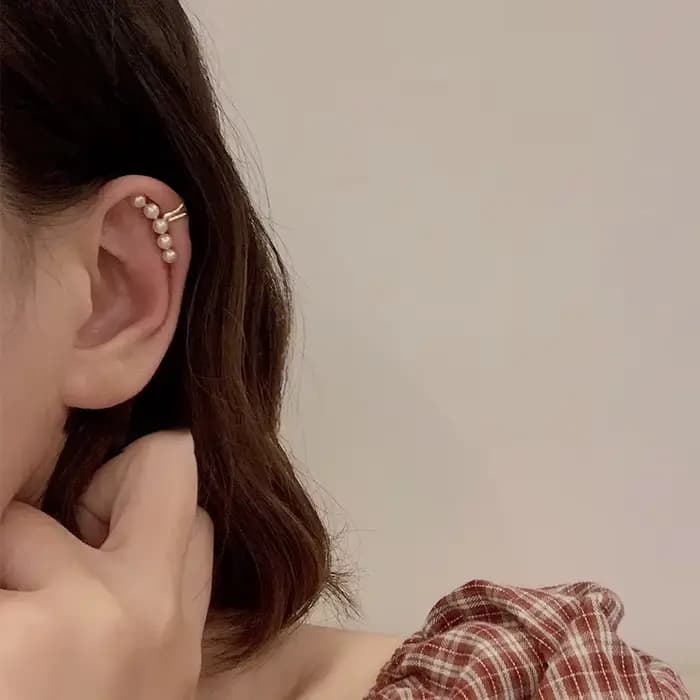 Boucles d'oreilles en strass pour femmes, décor exquis, manchette d'oreille, nouvelle collection été