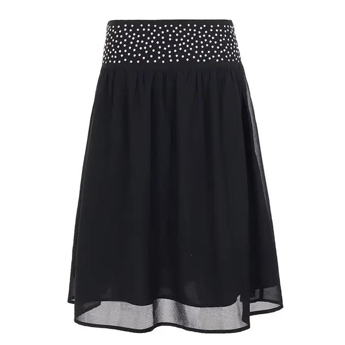 Jupe mi-longue élégante à taille basse, design personnalisé style streetwear, jupe ample à effet dra