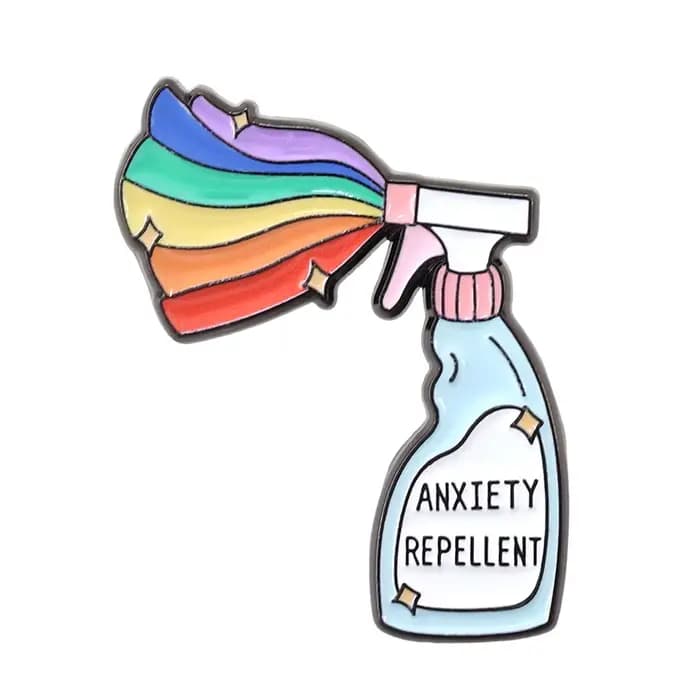 Broche anti-anxiété en émail, badge anti-anxiété, broche santé mentale, bijoux humoristiques satiriq