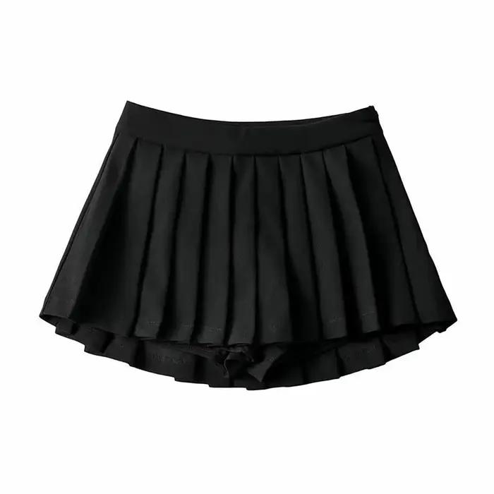 Zoki Sexy femmes jupes plissées taille haute été Vintage Mini jupes coréen Tennis étudiant blanc con