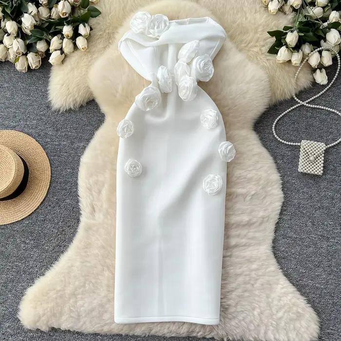 Robe de soirée sans bretelles pour femmes, européenne et américaine, haut de gamme, Socialite lourde