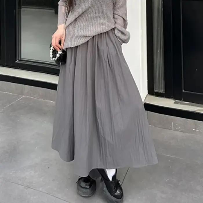 Jupes longues colorées pour femmes, mode été 2026, polyvalentes, confortables, élastiques, pour fill