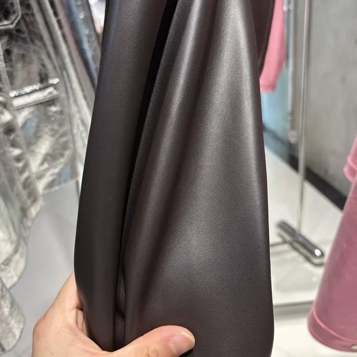 Jupe crayon en daim véritable YOLOAgain pour femme, jupe en daim à fente avant pour femme