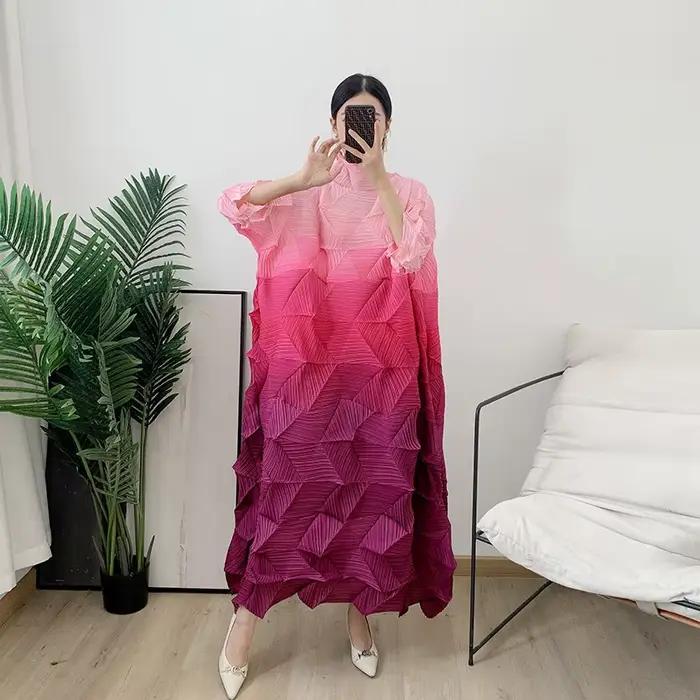 Robe plissée dégradée, nouvelle collection Printemps/Été 2026, jupe longue plissée diamant, vêtement