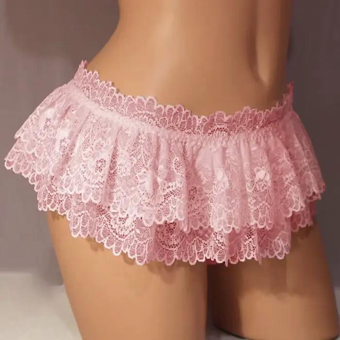 Femmes Sexy Cosplay Vintage jupe plissée jupe Ultra courte vêtements de nuit mignons tongs en dentel