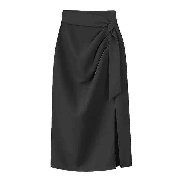 Robe mi-longue pour femmes, taille haute, ligne a, tempérament irrégulier, assortie avec tout, jupe 