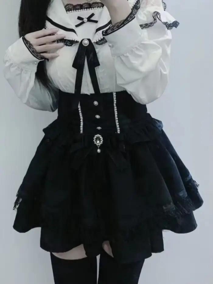 2025 Faldas Mujer De Moda Jupe à carreaux pour femmes doux japonais Jupe taille haute nœud mignon Sa