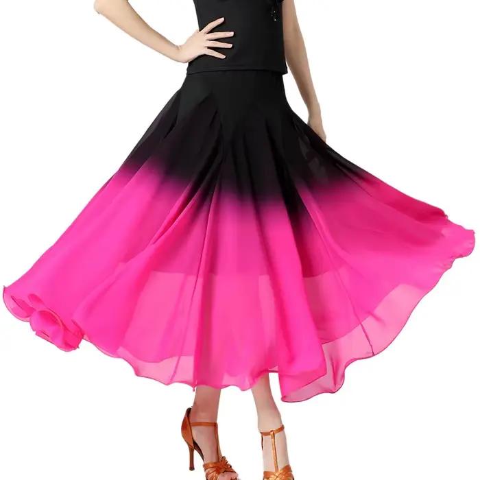 Jupe de danse Linedance pour femmes, costumes de performance de danse moderne, jupe longue de cotill