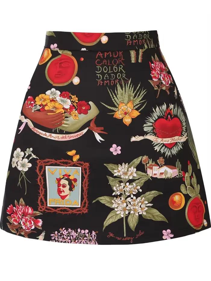 Jupe à bandes en coton pour femmes, longueur midi, rétro, vintage, décontractée, taille haute, trava