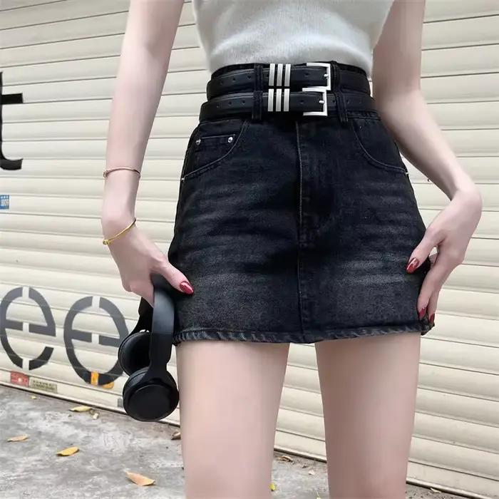 Mini jupe en Jean pour femmes, Style américain, mode, ceinture de rue, Slim Fit, Vintage, taille hau