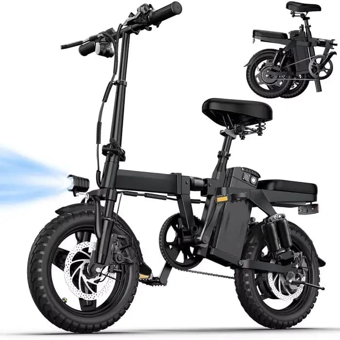 Vélo électrique pliable pour adultes - Moteur 500W, 32 km/h, autonomie de 45 km, suspension 9 points