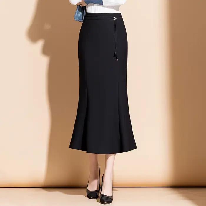 ZUZK nouvelle jupe moulante 2025 printemps automne taille haute sirène jupe bureau dame vêtements de