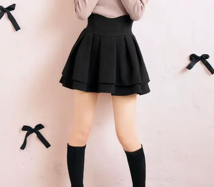 Japonais Lolita jupes à volants plissé jupe à carreaux femmes 2025 printemps nouveau élastique taill