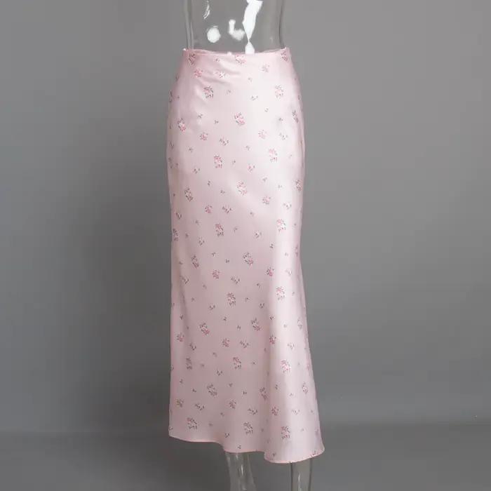 Jupe mi-longue imprimée à fleurs pour dames, jupes taille haute de tempérament, nouveau Style printe
