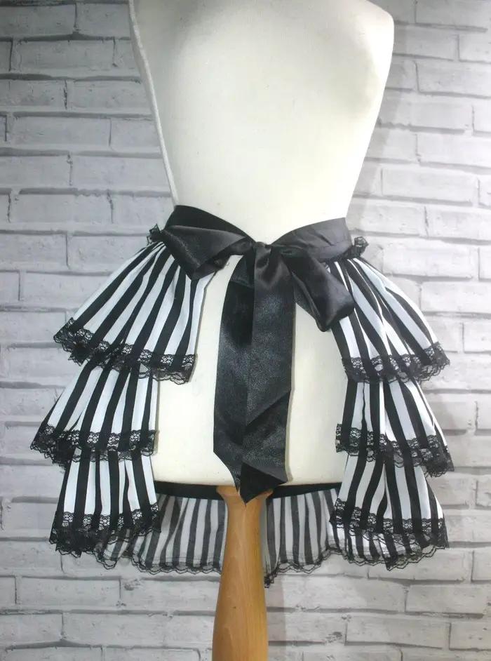 Jupon court à volants fantaisie pour femme, style Jester Clown Harlequin Lolita, gothique steampunk,