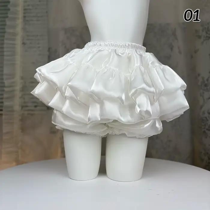 Jupes gâteau bouffantes en Satin pour femmes, Mini jupe courte Chic à volants, Style Preppy, jupes p