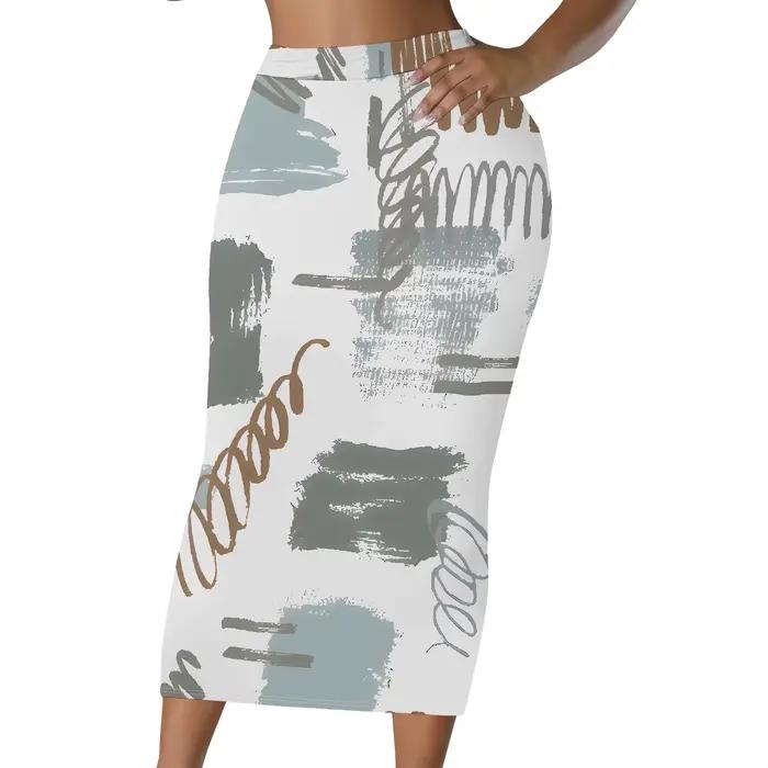 Jupe à imprimé floral, jupe crayon papillon, jupe midi d'été, jupe tendance pour femmes, tenue de bu