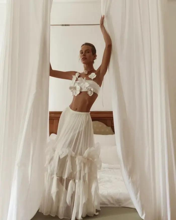 Jupes longues en tulle pour femmes, longueur au sol, irrégulières, gaze, gâteau, bord champignon, ta