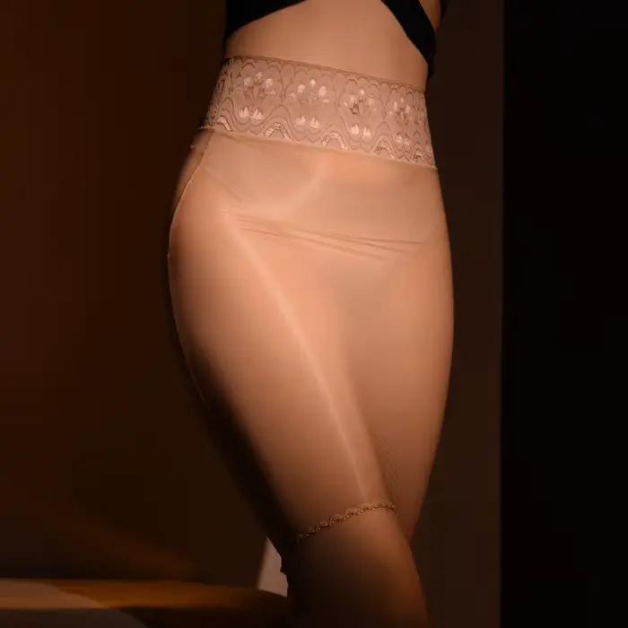Mini jupe en dentelle brillante taille haute, jupe crayon moulante transparente, mini jupe brillante