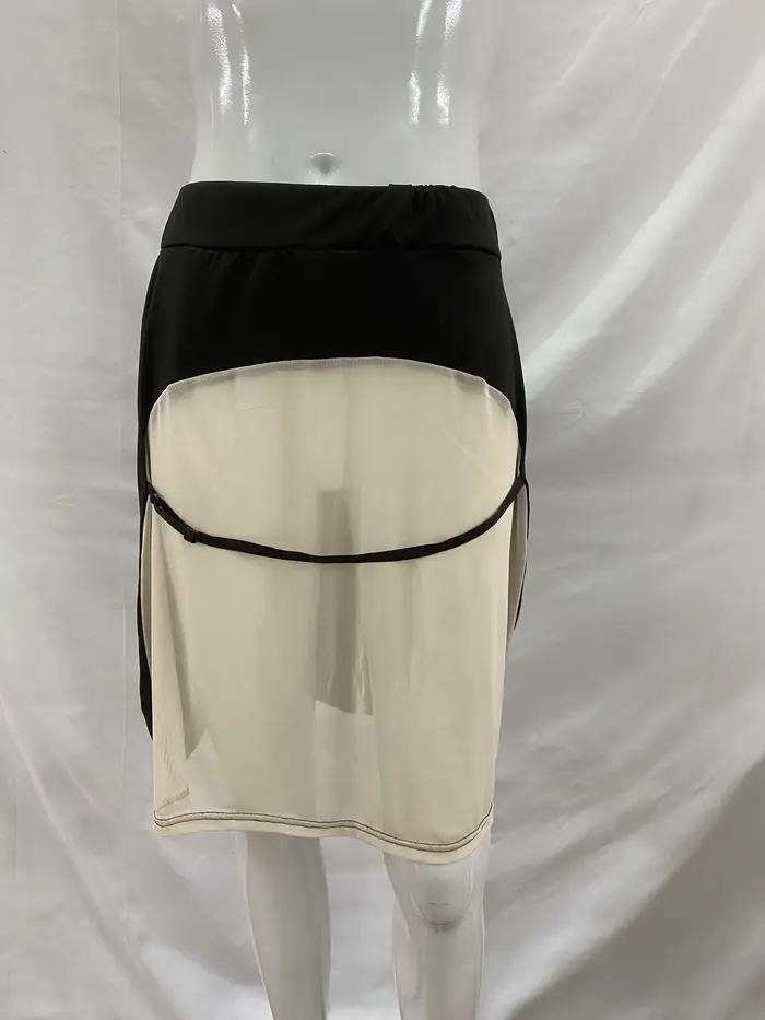 Jupe moulante noire sexy avec fesses apparentes, style bikini de plage, collection été 2026, pour fe