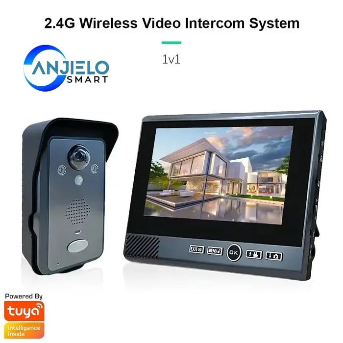 Interphone intelligent sans fil ANJIELO, vidéophone extérieur Wi-Fi, caméra de sonnette vidéo Wi-Fi 