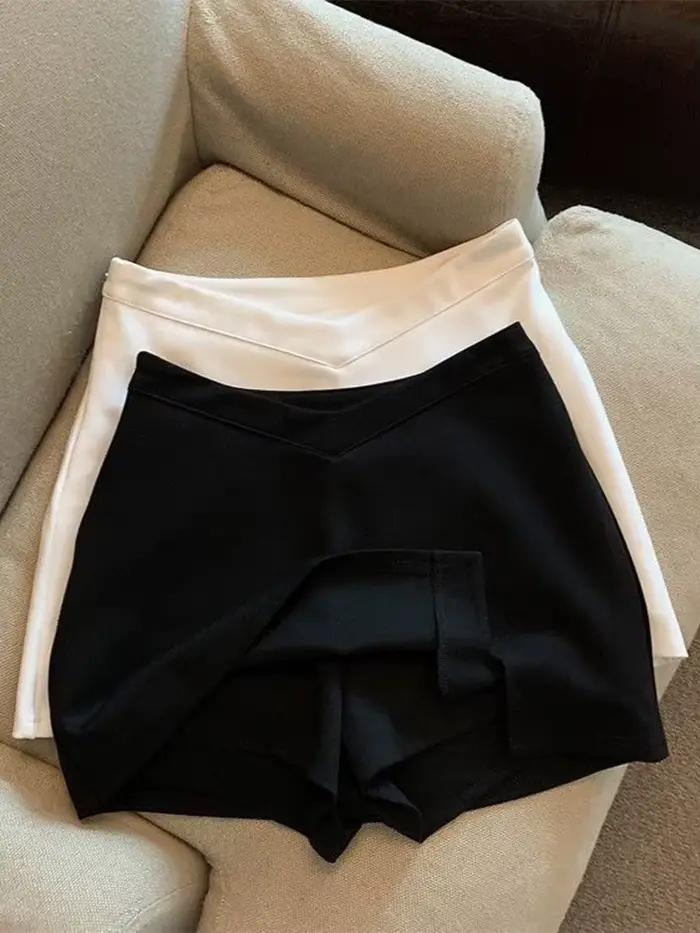 MMobTemperament-Mini jupes taille haute pour femmes, Streetwear chic, Simple, Slim, Sexy, Populaire,