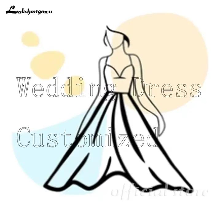 Lakshmigown – robe de mariée en dentelle, deux pièces, grande taille, jupe plissée en satin ivoire, 