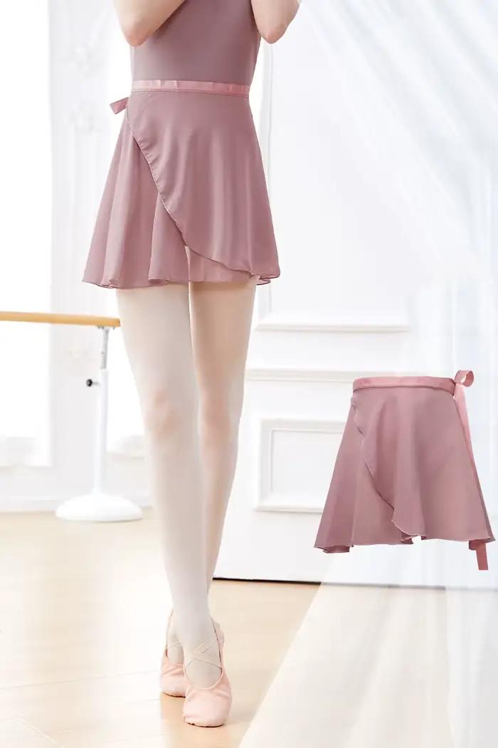 Adulte mousseline de soie Ballet danse Tutu jupe femmes filles gymnastique jupe portefeuille formati