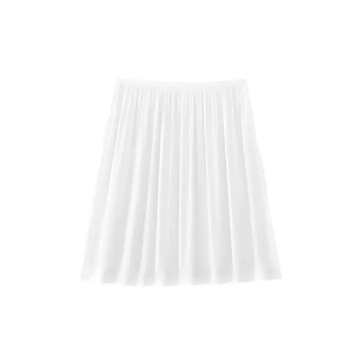Sous-jupe intérieure anti-transparente pour femme, sous-jupe anti-exposition, blanc pur, modal fin, 