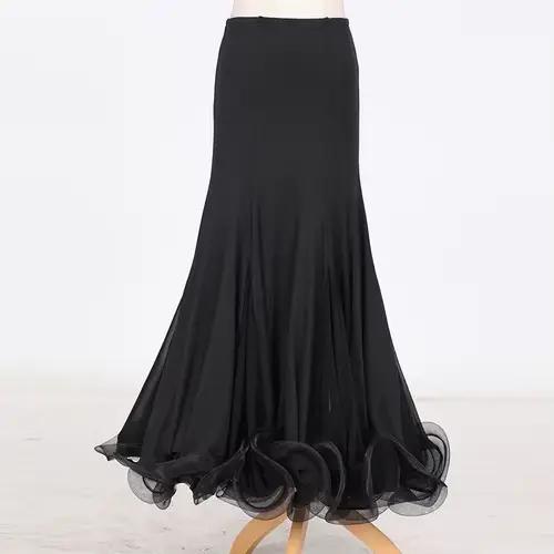 Jupe de danse de salon pour femme, moderne, pratique de la phtaline, norme nationale, trempée