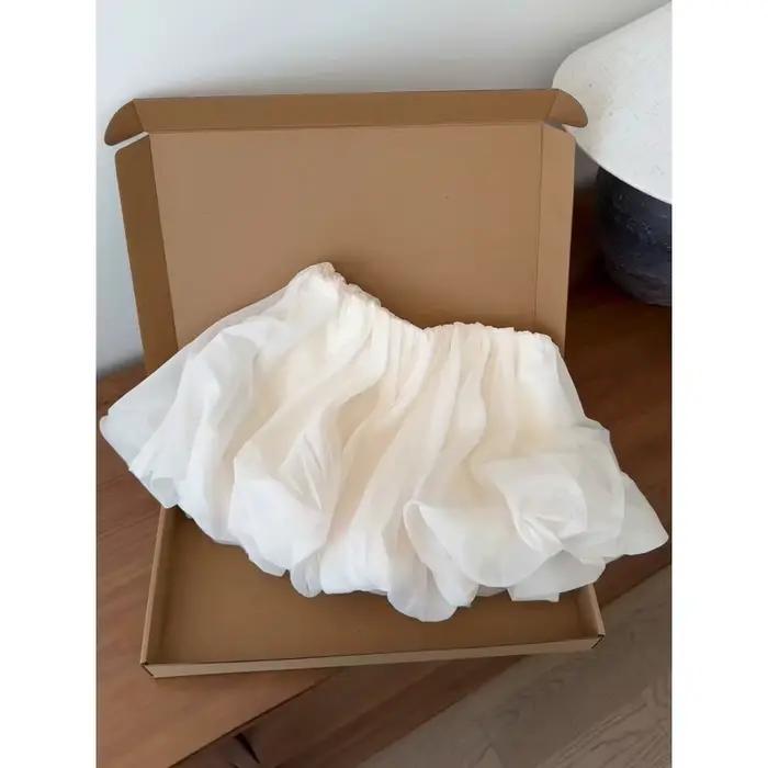 Jupe mini bouffante blanche pour femme, style vintage, coupe trapèze, jupe ballon, style Harajuku co