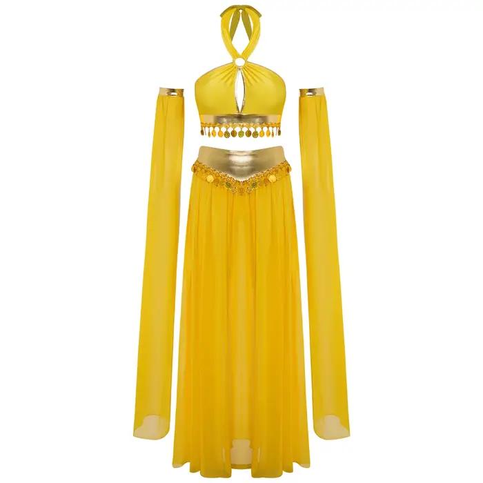 Costume de danse orientale arabe indienne pour femmes, tenue de performance de danse du ventre, haut