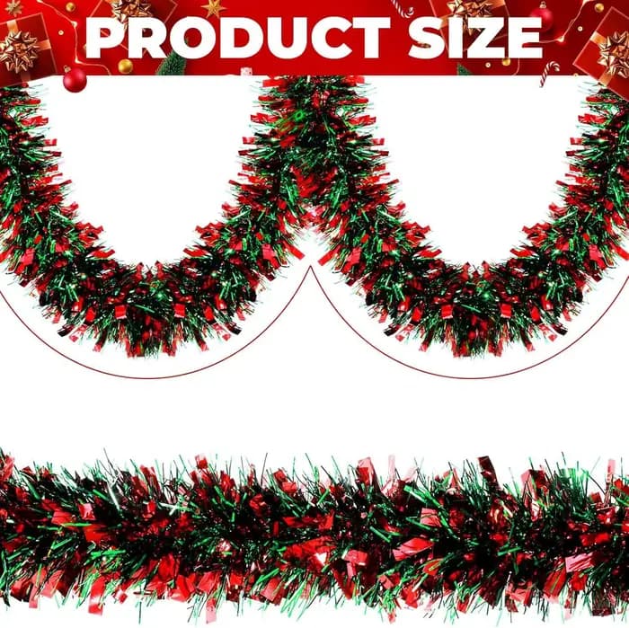 Guirlande de noël 2M, décor de fête, bricolage, arbre de noël, rubans de père noël, couronne suspend