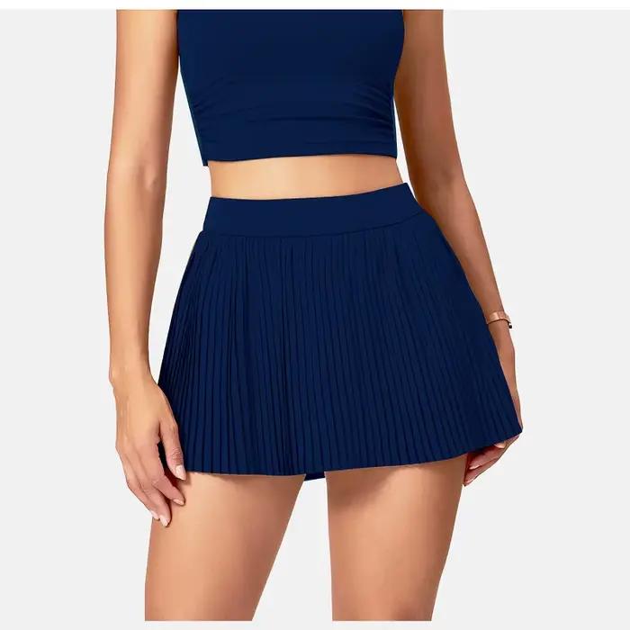 2025 Femmes Sport Mini Jupe Plissée Taille Haute Golf Tennis Jupes avec Courte Dames Gym Fitness Yog