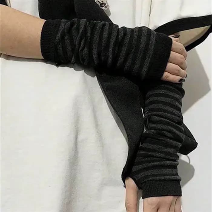 Une paire de gants longs sans doigts, manchette pour gants, mitaines coudières, Cool, extensible, ch